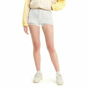 Levi's Women's Salt White Mid Length Denim Jean High Rise Shorts Size W32/14